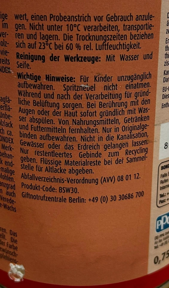 BONDEX Holzlack transparent 0,75L Klarlack strapazierfähig für Innenraum Möbel - Bild 3 von 4