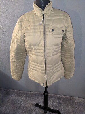 Women's Merrell Tan Zip Up Puffer Jacket Tag Size Medium