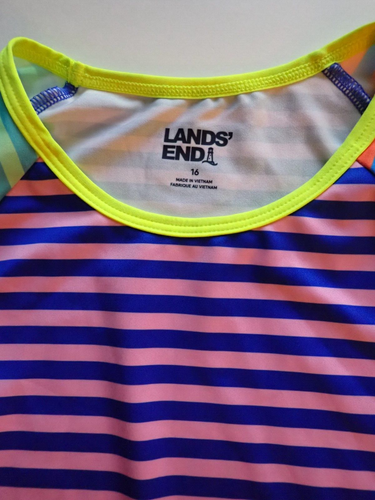 Girls Lands End Size 16 Rash Guard Bikini Swimsuit Long Sleeve 3-Piece - Picture 4 of 21