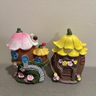 2 In Set Fairy Garden Forest Figurine 5” Mini House Cottage Polyresin Resin