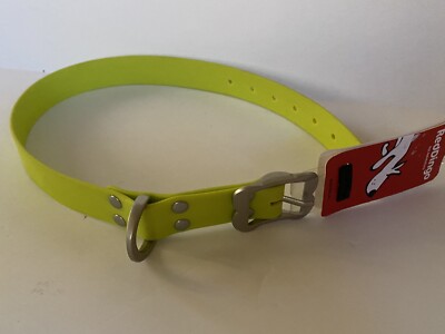 NWT PREMIUM RED DINGO Waterproof PVC Dog Collar Neon Lime Green 18-20'' Neck