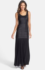 JS Collection Ribbon Piped Gown Sz 14 Black