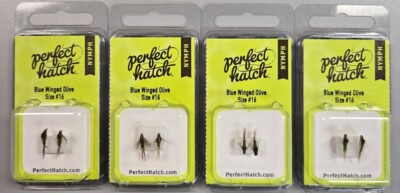 4pks-Perfect Hatch PHFLY6416-16P NYMPH Blue Winged Olive 4 x 2 Pack
