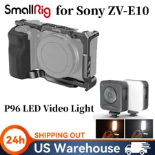 SmallRig ZV-E10 Cage with Grip for Sony ZV-E10 and P96 LED Video Light