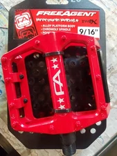 Free Agent Platform Pedals Red 9/16" Bike