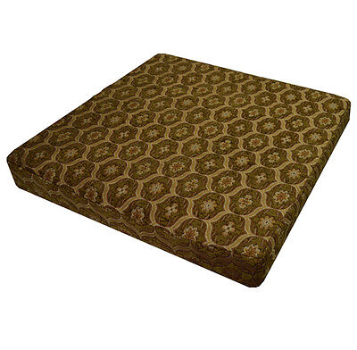 Gold Lt.Olive Damask Thick Cotton 3D Box Seat Cushion Cover we62t Lt Brown Lt