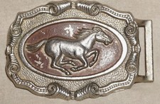 Mustang Western Style Belt Buckle Horse