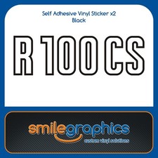 BMW R100CS Battery Cover Side Panel Stickers Decals Black