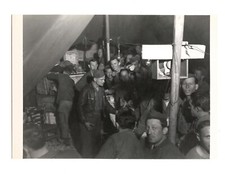 WWII WW2 Original Photo Soldiers Congregating in Tent 1940s READ