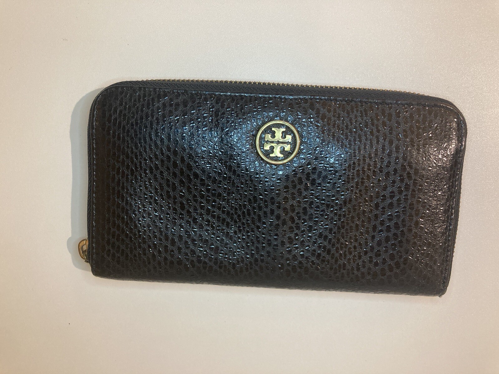 Tory Burch Black Python Embossed Ziparound Contin… - image 5