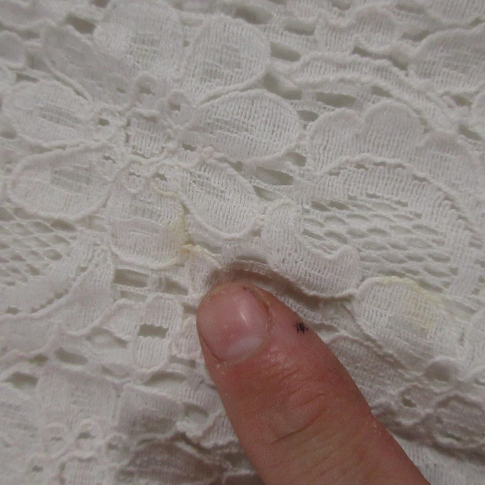 Vintage Ralph Lauren Dress Womens 12 Lace Crochet Floral White Shift Sleeveless - Image 4 of 4