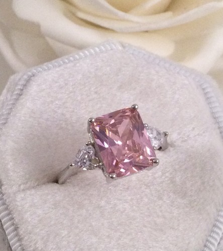 Vintage Jewellery Gold Ring Pink White Sapphires Antique Deco Jewelry small sz N - Picture 4 of 9