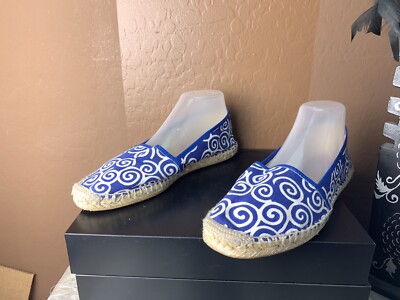 Amare DVF Diane von Furstenberg Blue patterned Canvas espadrille flat  shoes