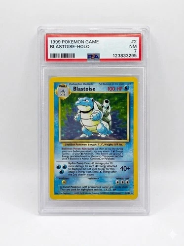 Pokémon Blastoise 2/102 Base Set Holo Rare Stage 2 100 HP PSA 7 Card