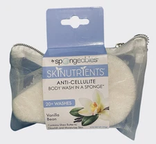 Spongeables Skinutrients Anti-Cellulite Body Wash in a Sponge, Vanilla Bean 