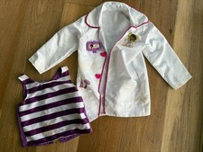 Disney Doc McStuffins Costume Dress Up Lab Coat Purple top Headband Lot Wash 
