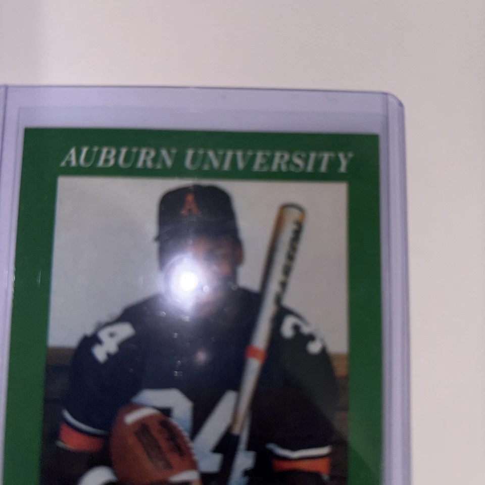 Tarjeta de fútbol americano/béisbol BO JACKSON Aamer Sport verde COMO NUEVA Foto 3 de 4