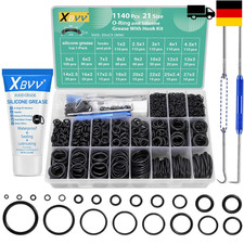O-Ring Sortiment 1140 Stück 21 Größen Silikonfett 1oz
