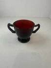 Anchor Hocking Royal Ruby Red Footed Sugar Bowl Mid Century Depression Glass