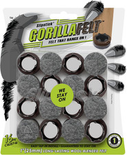 Gorillafelt Chair Leg Floor Protectors/Felt Chair Glides Set of 16 Tap-On Felt