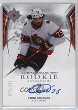 2021-22 Upper Deck Ultimate Collection Rookies 75/299 Egor Sokolov #184 Auto gy9