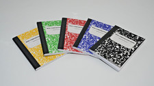Set of 5 Mini Composition Notebooks Narrow Ruled Assorted Colors