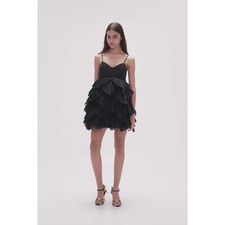AJE. black ELSIE PLEAT MINI COCKTAIL PARTY DRESS size 8