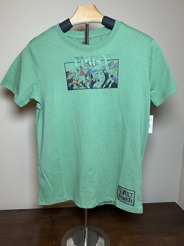 Teenage Mutant Ninja Turtles TMNT Boys Graphic T-Shirt Comic Panel Green Tee L N - Picture 2 of 5