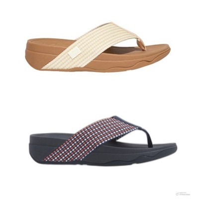Fitflop Women Platform Sandal Surfa Cloth Woven Toe Post
