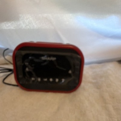 Sharp SPC800 Digital Dual Alarm Clock w/ Snooze & Dimmer, Plug-In Black/Red
