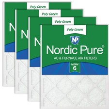 Nordic Pure 10x10x1 Poly Green MERV 6 AC Furnace Air Filters 4 Pack