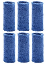 6-Inch Long Wrist Towel Wristbands 6 Pack Blue