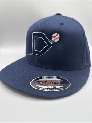 FlexFit Hat Mens Small/Medium Blue Going Yard Logo Baseball Home Plate