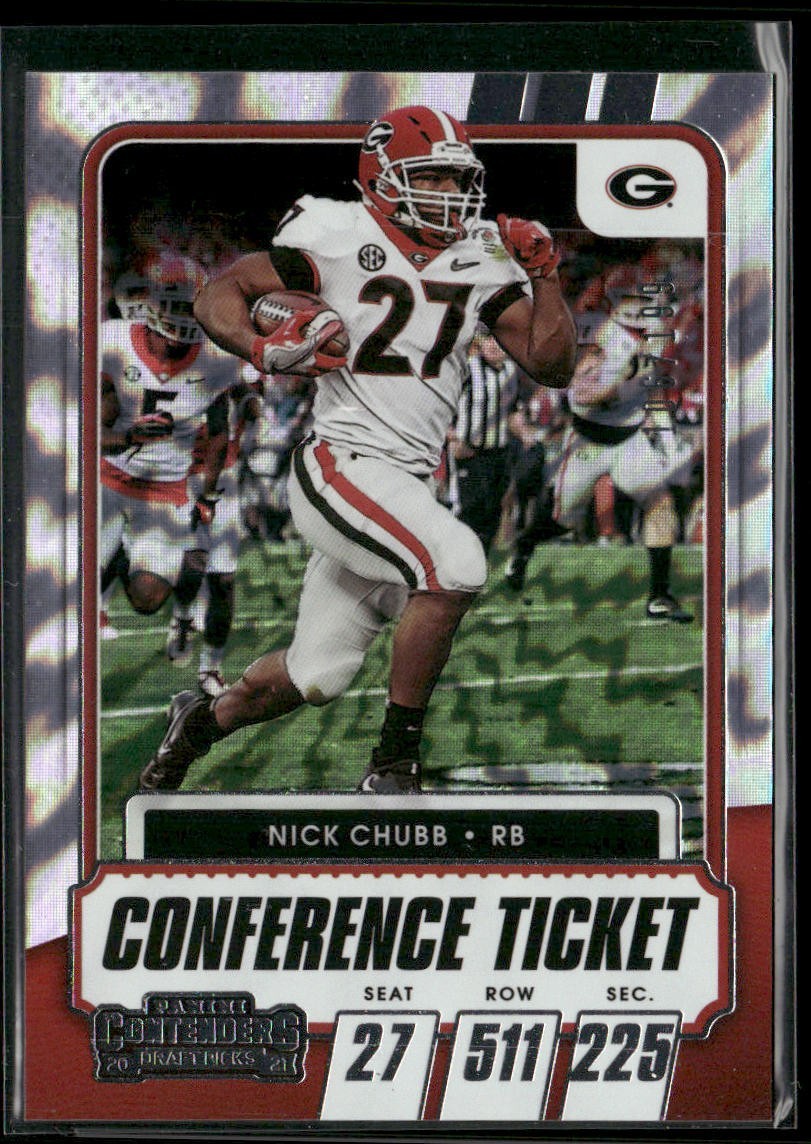 2021 Contenders Draft Picks NICK CHUBB #52 Conference Ticket #'d/199 Bulldogs