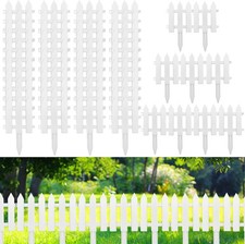 Paquete de 48 paneles de valla de jardín clásicos blancos con 48 insertos de valla de 6,69"" L x 7,87""