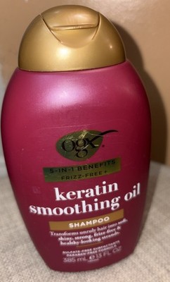 OGX Keratin Smoothing Oil Shampoo Conditioner Set, Frizz-Free, 13fl.oz