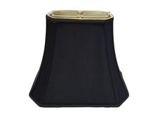 Royal Designs Rectangle Cut Corner Lamp Shade, Black, 5 x 6.5 x 8 x 12 x 10
