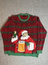 Blizzard Bay Men s Ugly Christmas Sweater Santa Beer Mug Holiday Knit Size XL