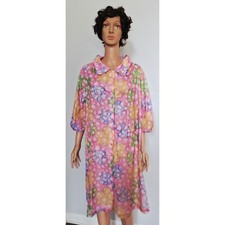 VINTAGE NEW 1960's Kayser Women's Robe Shift Dress Nylon Gown Size M