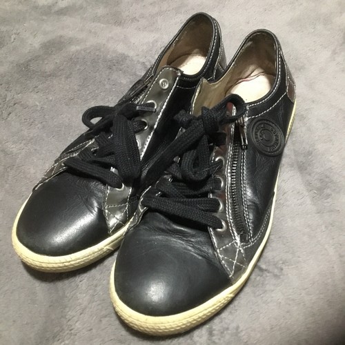 Pataugas Women’s Leather Low Top Trainer Black Sneaker Shoe Size 40 US 8.5