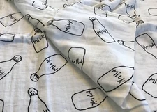 Brand New Newborn MILK BOTTLE Organic Baby Swaddle Blanket Muslin Cotton