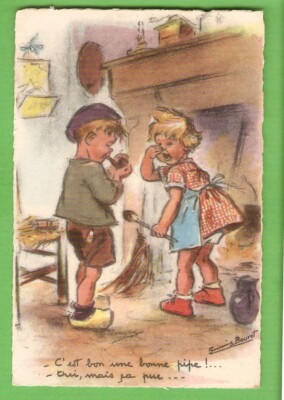 Germaine BOURET Postkarte ZEICHNUNG ed.MD Paris Serie 225 / Es ist gut eine gute..
