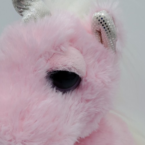 Aurora Plush Unicorn Dreamy Eyes Pink Stuffed Animal 10" Toy - Picture 7 of 12