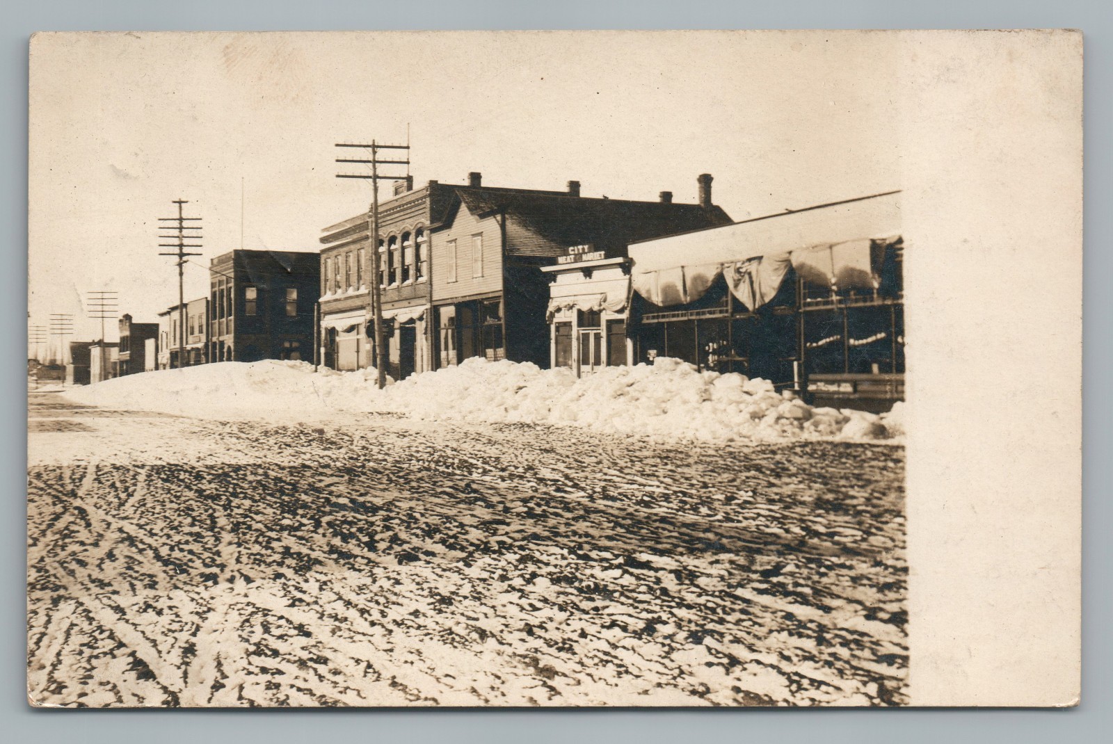 Ceylon Minnesota RPPC Meat Market—Martin County MN Antique Photo 1910s