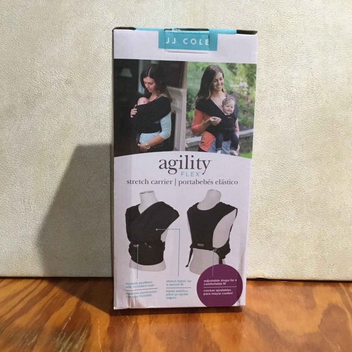 JJ Cole Agility Baby Infant Wrap Baby Carrier Ergonomic, Solid