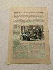 KP125) Treaty of Massachusetts Pilgrims with Massasoit Indian 1885 Engraving