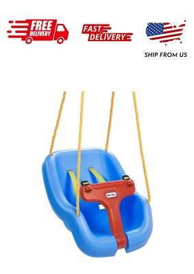 Little Tikes 2-in-1 Snug and Secure Swing, High Back Swing, Blue