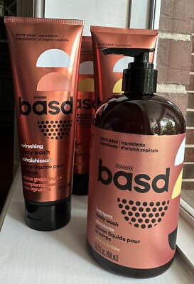 basd Natural Body Wash, Refreshing Citrus Grapefruit x2 creme brulee x2 COMBO