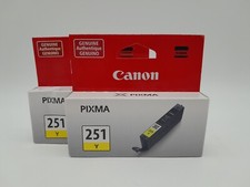 Canon Pixma 251Y Yellow Genuine Ink Cartridge CLI-251 Lot of 2 New Sealed