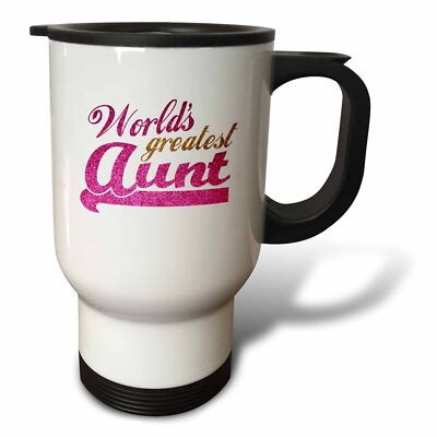 3dRose Worlds Greatest Aunt - Best Auntie ever - pink and gold text - faux spark